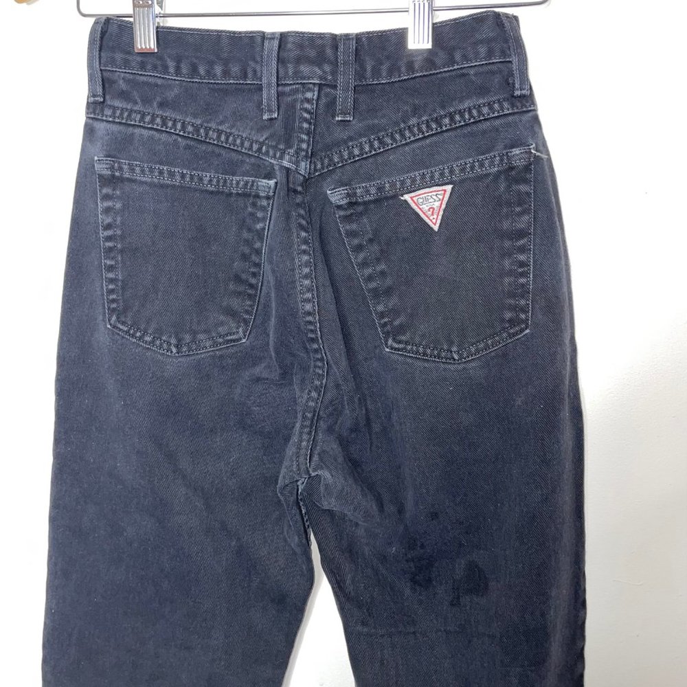 Guess by Georges Marciano Mom Jeans Womens High Rise Black Vintage Size 27 - Picture 1 of 13